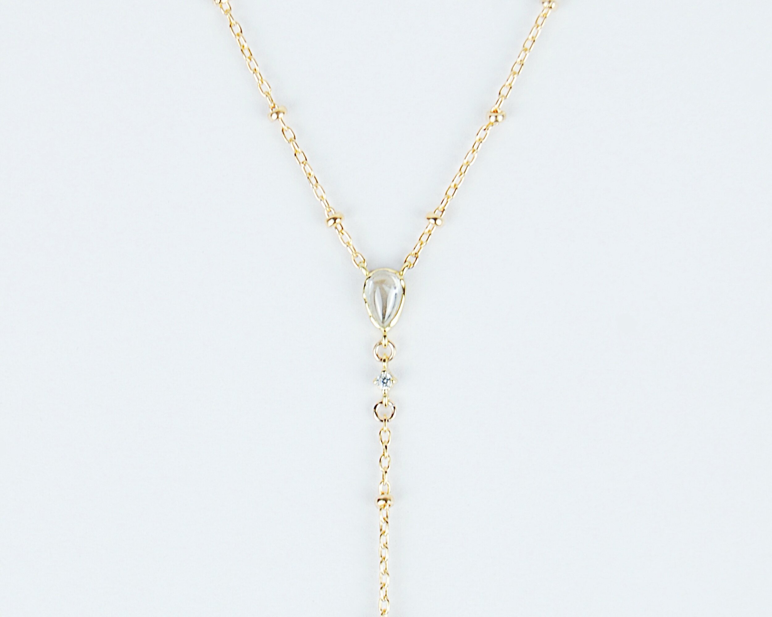 Satellite Cable Chain Y Lariat Necklace